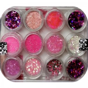 Set 12 paillettes col Rose...